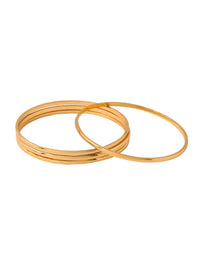 Thumbnail for NVR Women's Set of 4 Gold-Plated Traditional Daily Use Bangles - Distacart