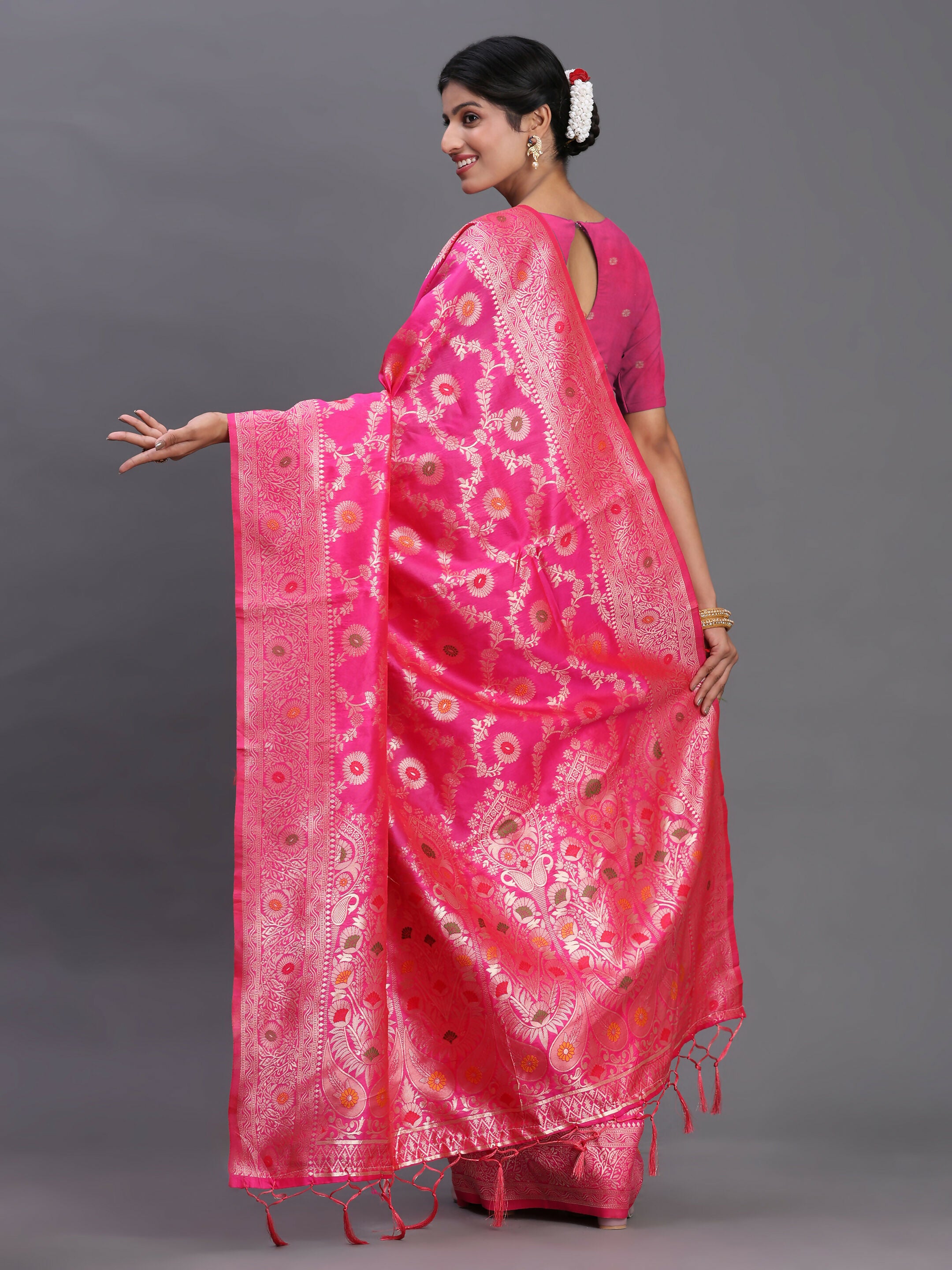 Astita Banarasi Silk Pink Saree