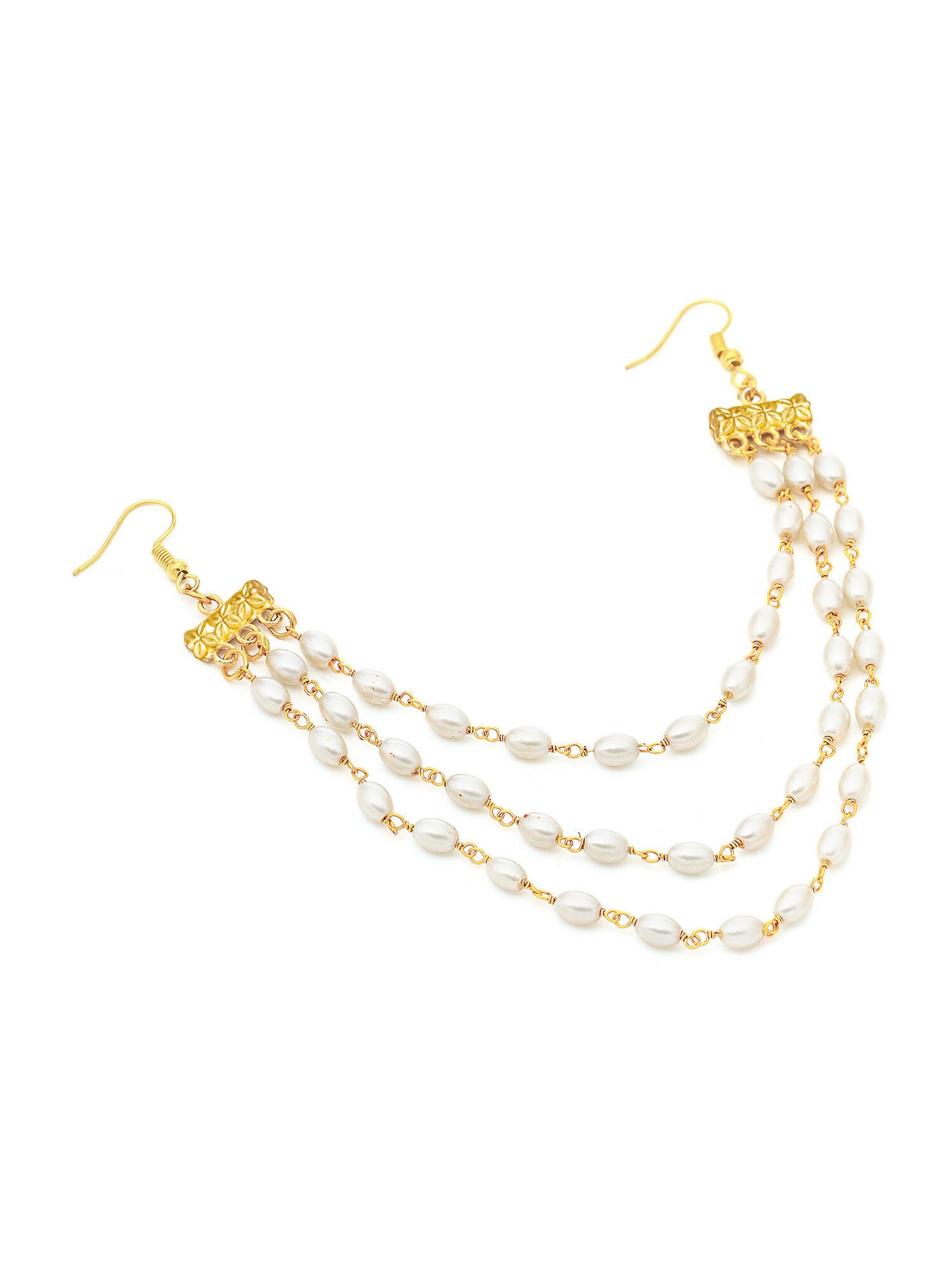 Ruby Raang Gold Pearl Hair Jewelry - Distacart