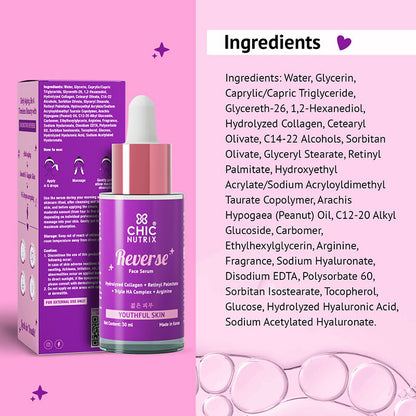 Chicnutrix Korean Anti-Ageing Routine Combo - Vegan Collagen Builder + Reverse Anti-Aging Serum - Distacart