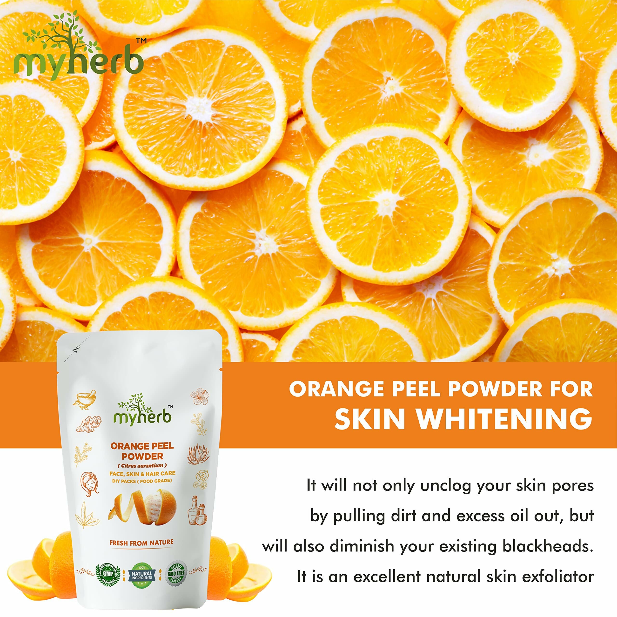 Myherb Pure Natural Organic Orange Peel Powder - Distacart