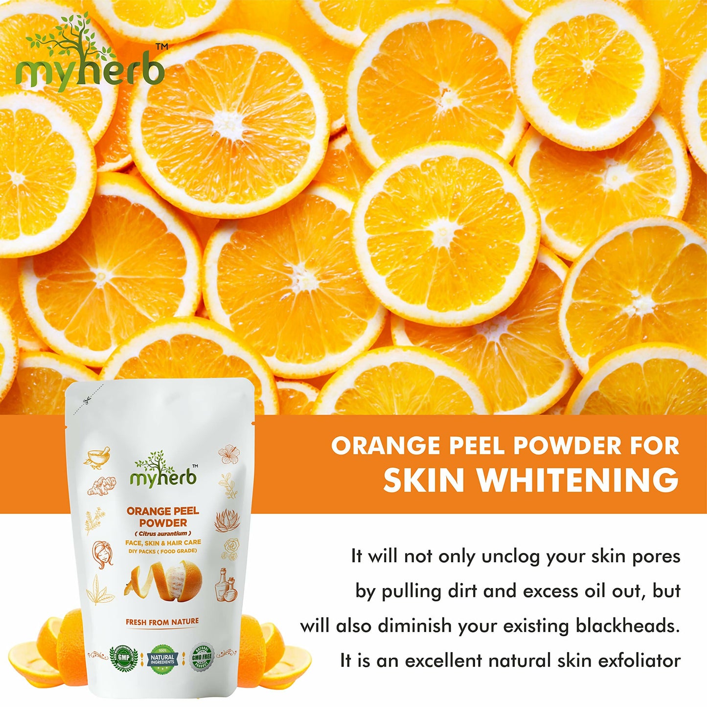 Myherb Pure Natural Organic Orange Peel Powder - Distacart