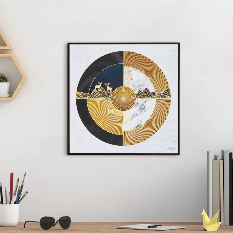 Tehzeeb Creations Golden Embossed Wall Painting