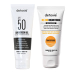 Thumbnail for Detoxie Bright Summer Combo - SPF50 Sunscreen Gel & Detan Cream Mask - Distacart