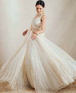 Thumbnail for Jyoti Fashion Graceful Off White Sequence With Zari Embroidered Georgette Lehenga Choli with Dupatta - Distacart