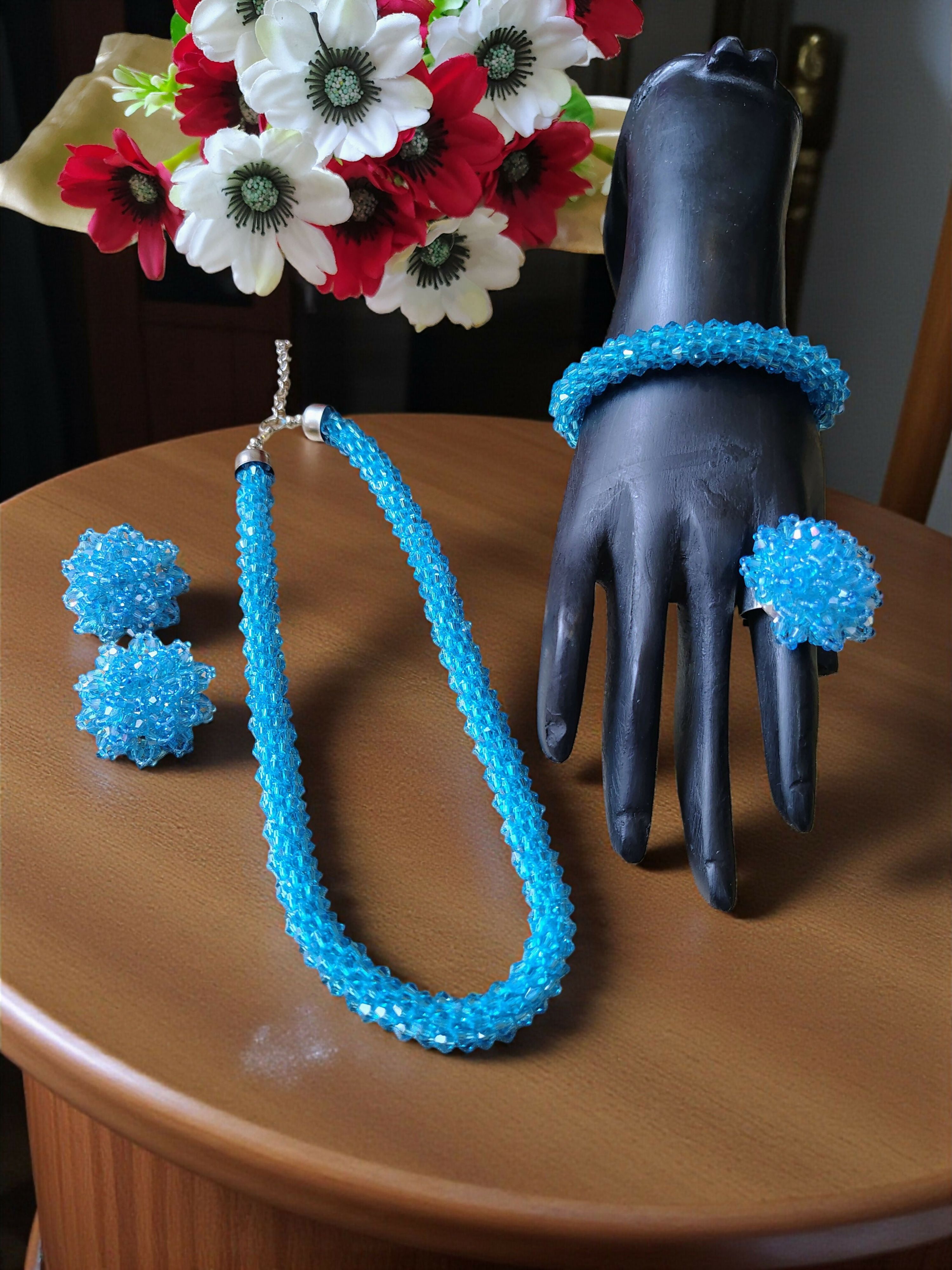 Inhanns Rangshine 4-In-1 Crystal Glam Set - Handmade - Sky Blue - Distacart