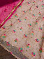 Thumbnail for Jyoti Fashion Beautiful Peach Organza Silk Embroidered Kids Lehenga Choli Set - Distacart