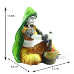 Thumbnail for eCraftIndia Rajasthani Lady Decorative Statue - Dista