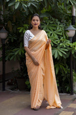 Thumbnail for Yellow Poly Georgette Woven Design Saree with Unstitched Blouse - Hiral Fashion - Distacart