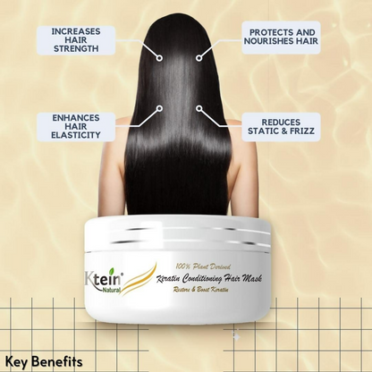 Ktein Natural 100% Plant Derived Keratin Shampoo & Conditioner Combo - Distacart