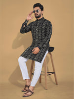 Thumbnail for Anaita Black Printed Cotton Straight Kurta - Distacart