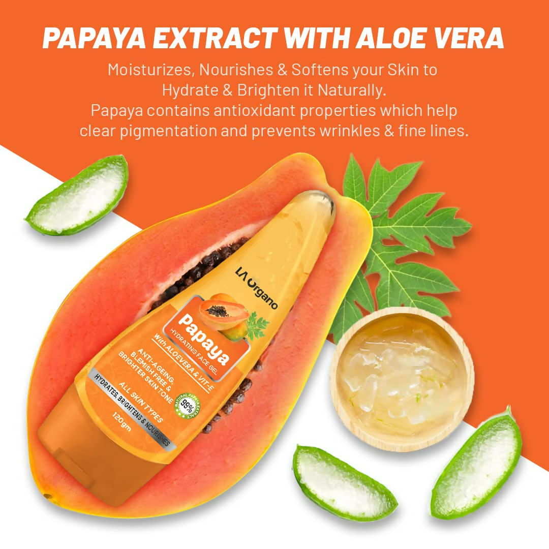 LA Organo Papaya Hydrating Face Gel with Alovera & Vit-E - Distacart
