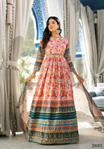 Thumbnail for Wedding Designer Multi Soft Dola Silk Anarkali suit with Dupatta - Sanj - Distacart