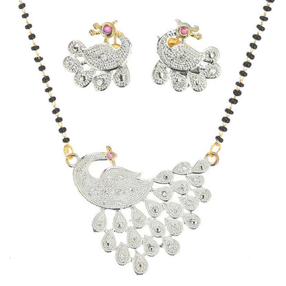 AanyaCentric Gold Plated Mangalsutra with Pendant, 2 Pair Earrings - Distacart
