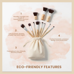 Thumbnail for Bronson Professional Bamboo Makeup Brush Set - 11 Pcs - Dista