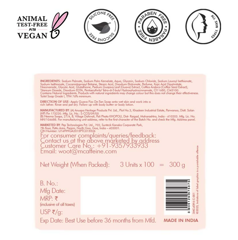 mCaffeine Guava Fizz De-Tan Soap