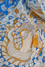 Thumbnail for Vastranavya Blue Digital Printed Linen Ready To Wear Designer Saree with Unstitched Blouse - Distacart
