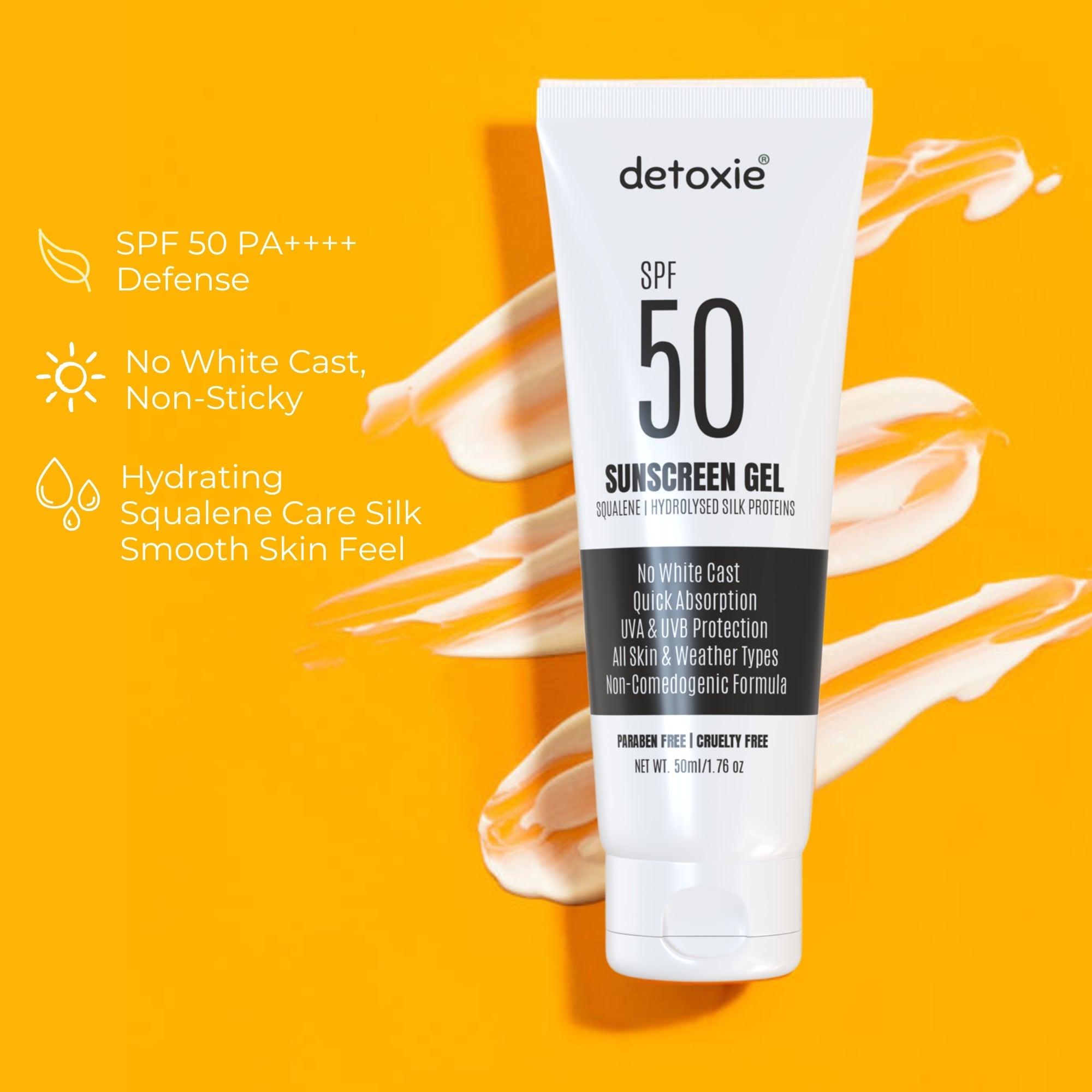 Detoxie Bright Summer Combo - SPF50 Sunscreen Gel & Detan Cream Mask - Distacart