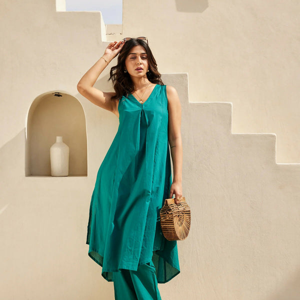 Aayaa Designer Pure Cotton 2 Piece Set Kurti & Set - Distacart
