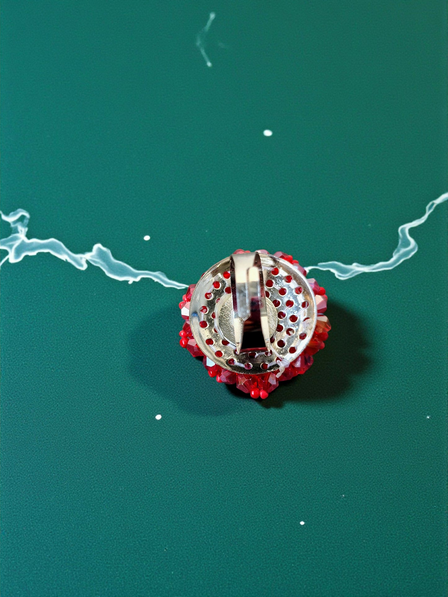 Inhanns Rang-E-Roshan Adjustable Ring – Handmade Crystal Statement Ring - Red Small - Distacart