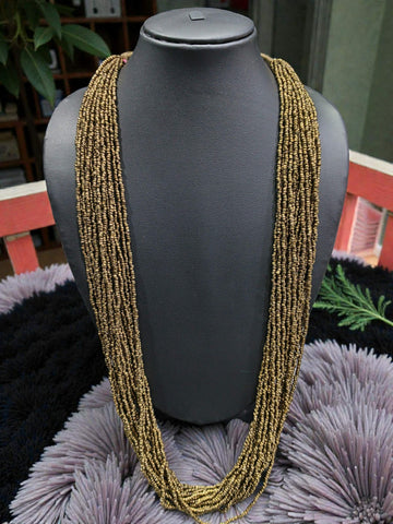 Inhanns Rangsaaz 20-Layer Luxe Long Beaded Only Necklace - Golden Long - Distacart