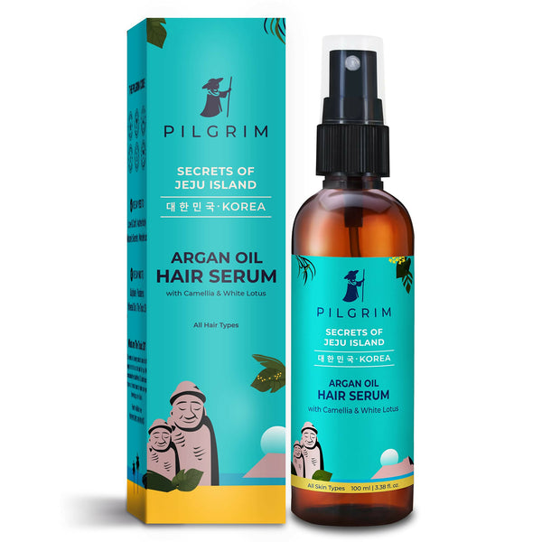 Pilgrim Argan Oil Hair Serum For Dry Frizzy Hair, Hair Smoothing & Soft Hair - Distacart