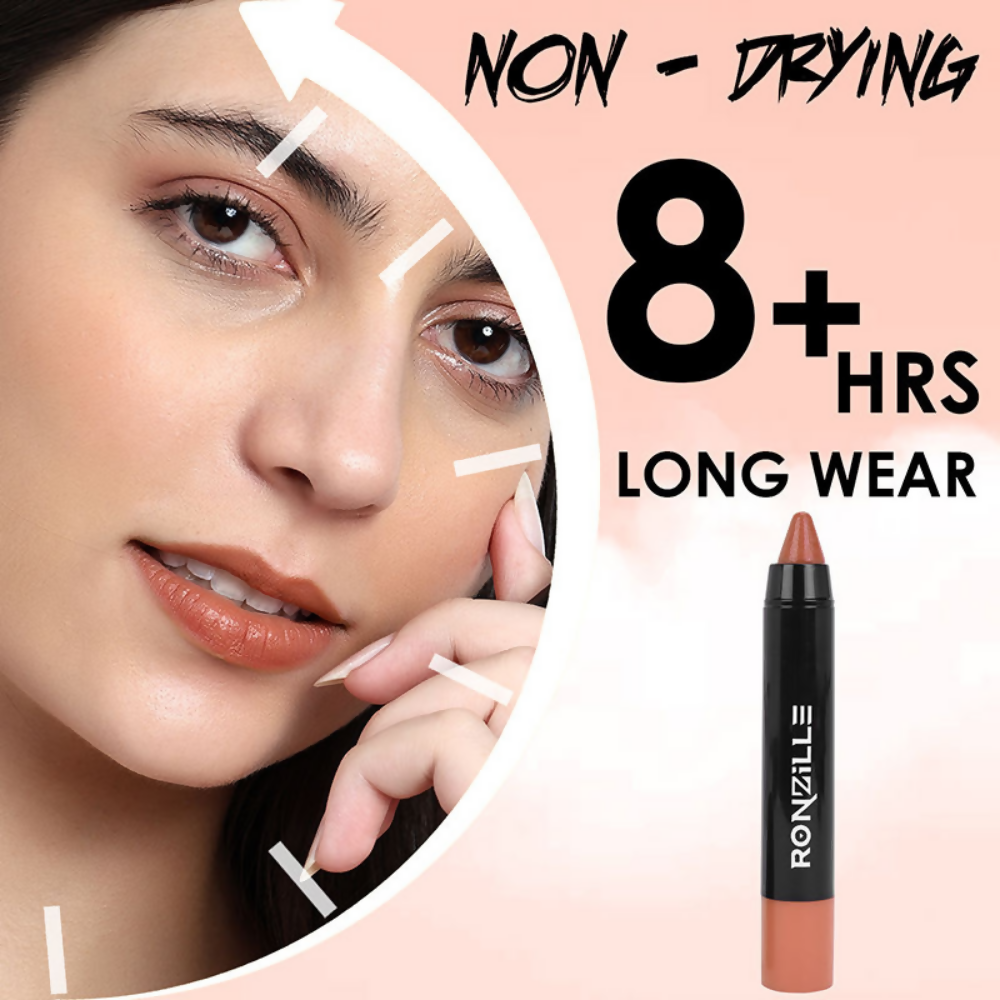 Ronzille Long Stay Matte Lip Crayon - Soft Peach - Dista