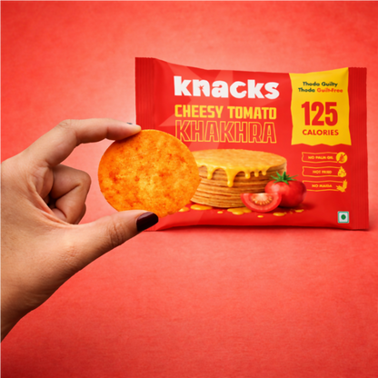 Knacks Coin Khakhra Crisps - Cheesy Tomato Flavour - Dista