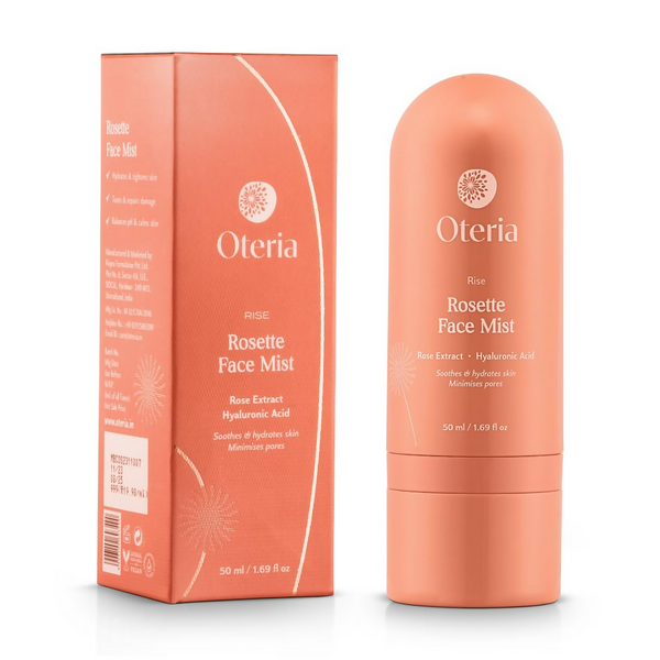 Oteria Luxury Rosette Face Mist Toner with Rose Water & Hyaluronic Acid, Toning Solution For Glowing Skin - Distacart