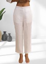 Thumbnail for Joban Fashion Off White Linen Embroidered Readymade Cord Set - Distacart