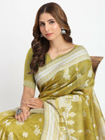 Thumbnail for Astita Linen Cotton Purple Saree