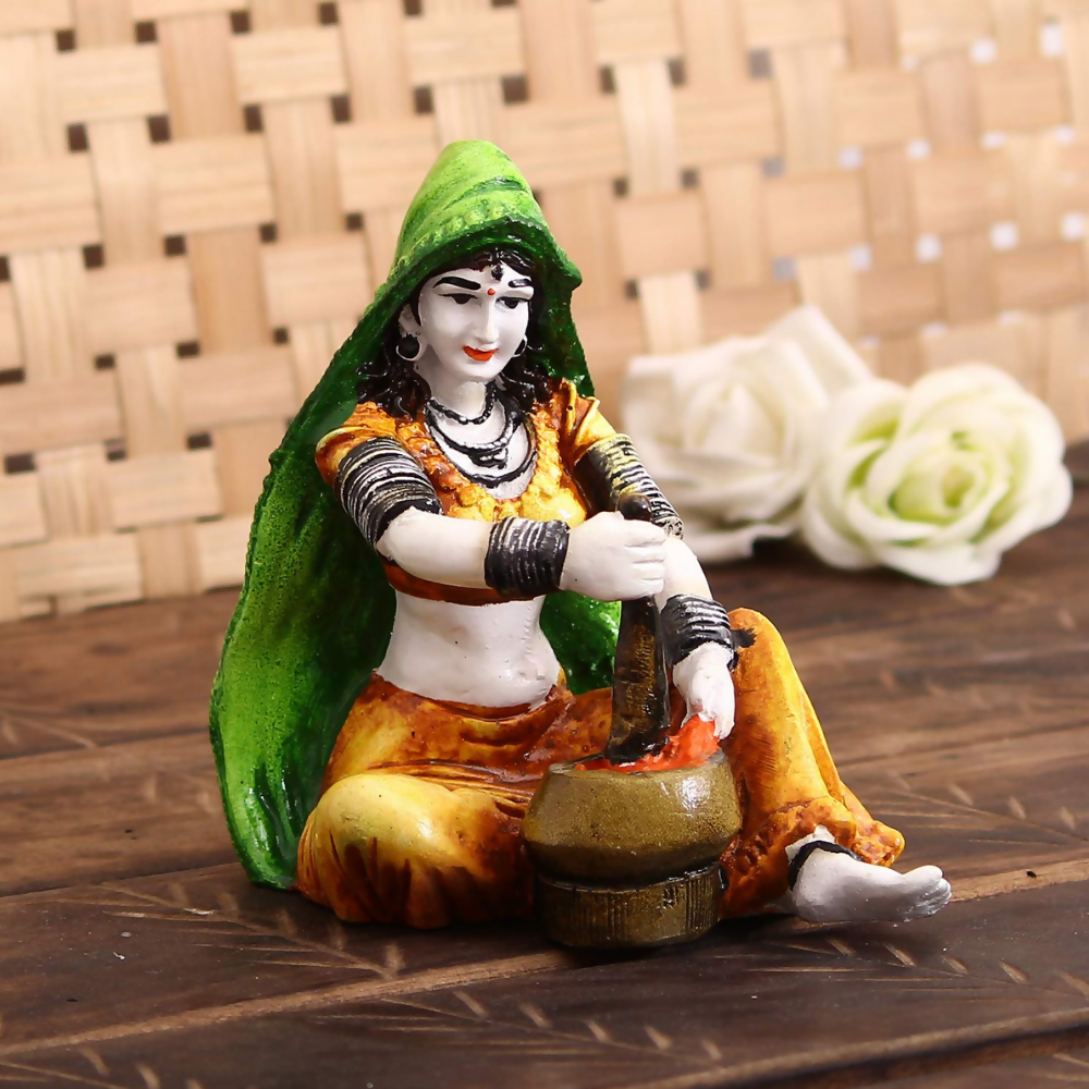 eCraftIndia Rajasthani Lady Decorative Statue - Dista