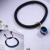 Thumbnail for NVR Set of 2 Black Evil Eye Bracelet for Men's & Women - Distacart