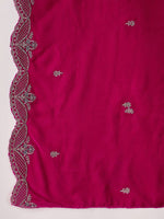 Thumbnail for Sangria Floral Embroidered Straight Kurta & Trouser With Dupatta - Distacart