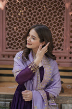 Thumbnail for Joban Fashion Purple Georgette Sequence Embroidery Work Kurta Set