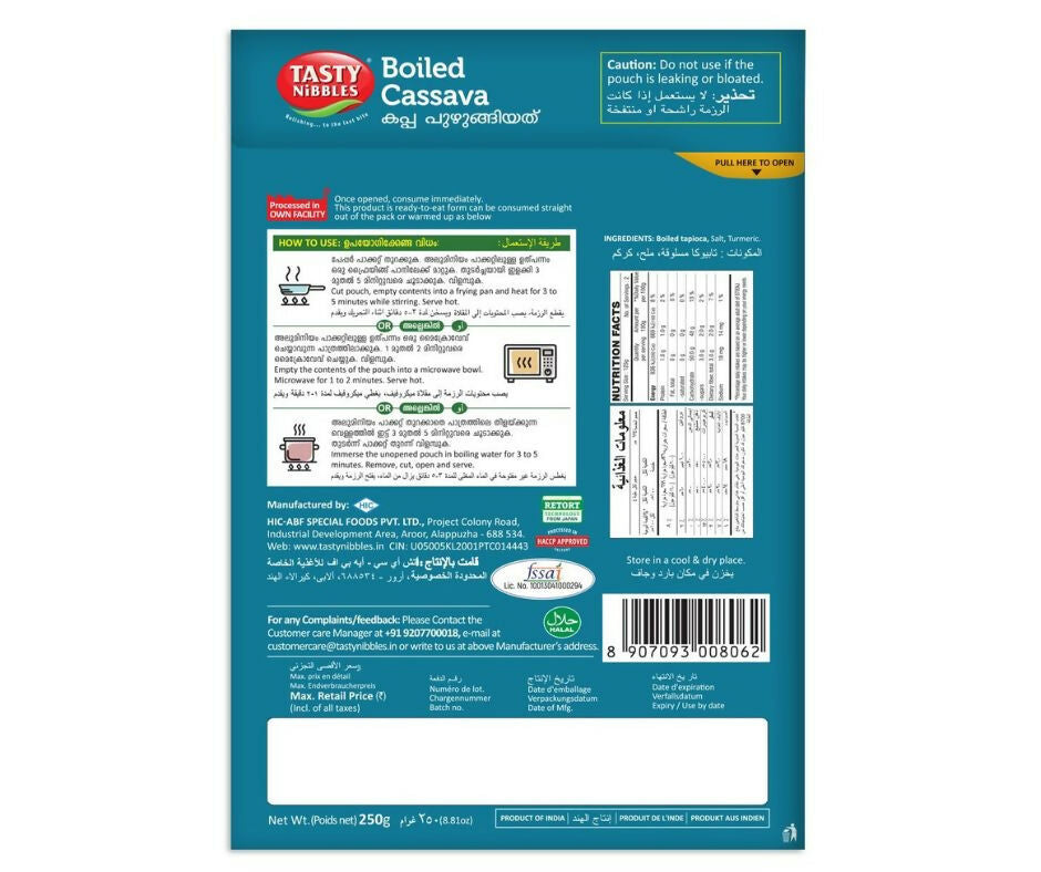 Tasty Nibbles Ready to Eat Boiled Kappa / Tapioca / Cassava - Distacart