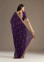 Thumbnail for Joban Fashion Blue Frendy Satin Silk Party Wear Sarees - Distacart