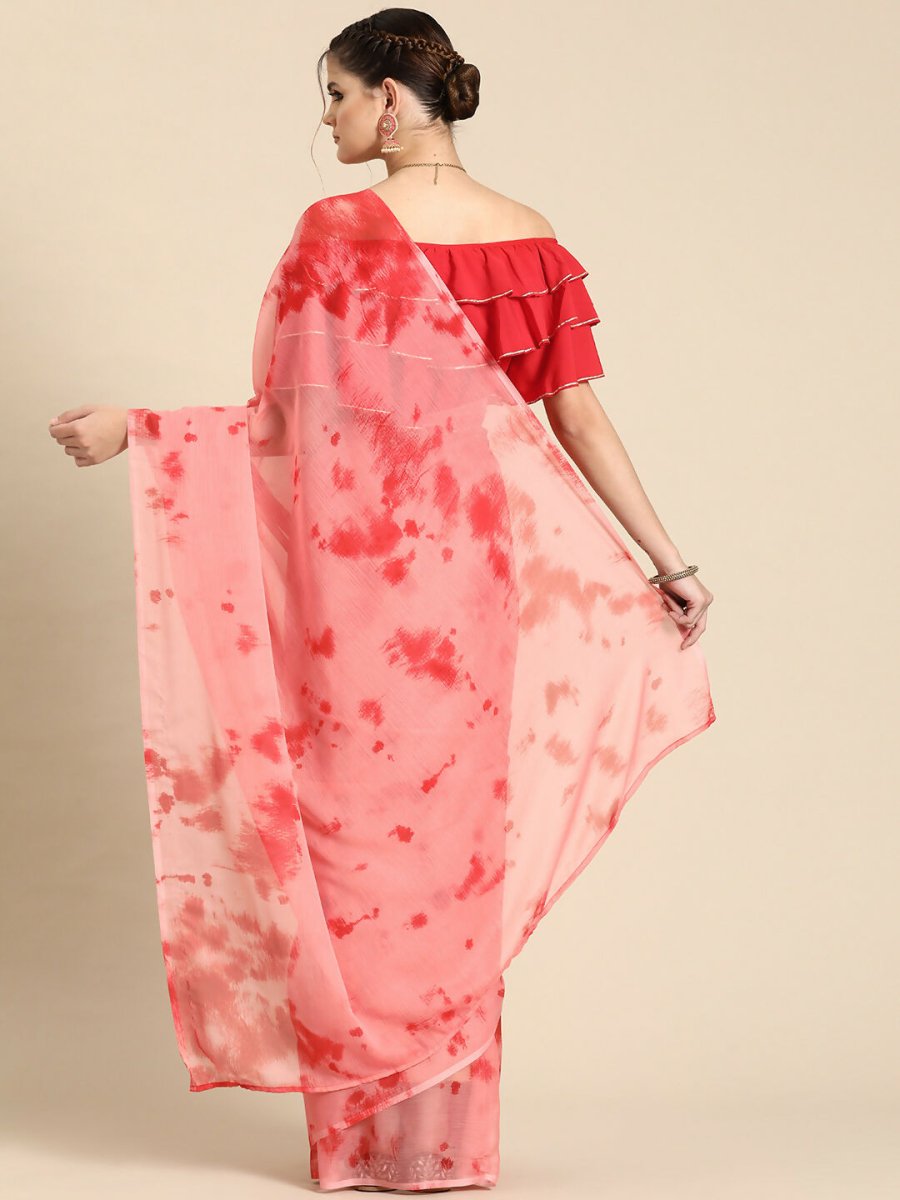 Ahalyaa Women's Traditional Semi Stitch Saree - Peach - Distacart