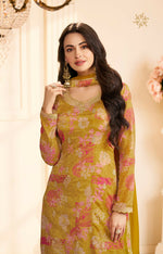 Thumbnail for Anaita Mustard Chinon Stitched Suit with Multi Digital Print - Distacart