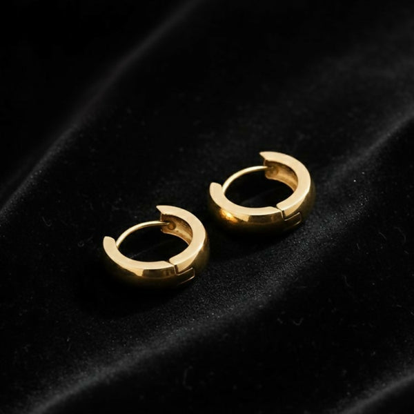 NVR Men's Gold Plated Hoop Earrings - Distacart