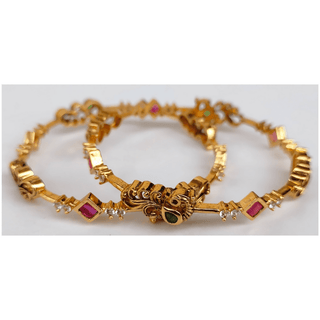 Antique Multicolor Peacock Bangles - Distacart