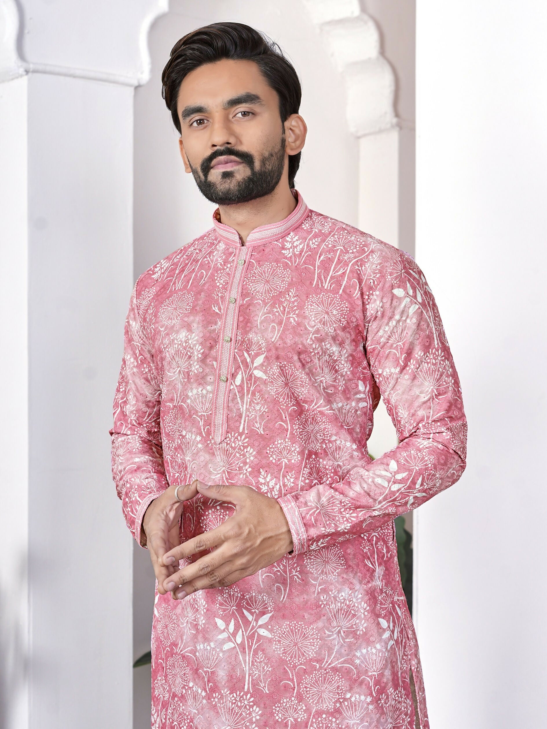 Anaita Pink Digital Printed Work Cotton Straight Kurta - Distacart