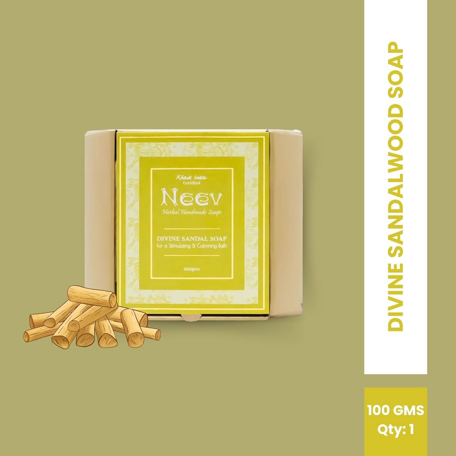 Neev Herbal Handmade Soap Divine Sandal Soap - Distacart