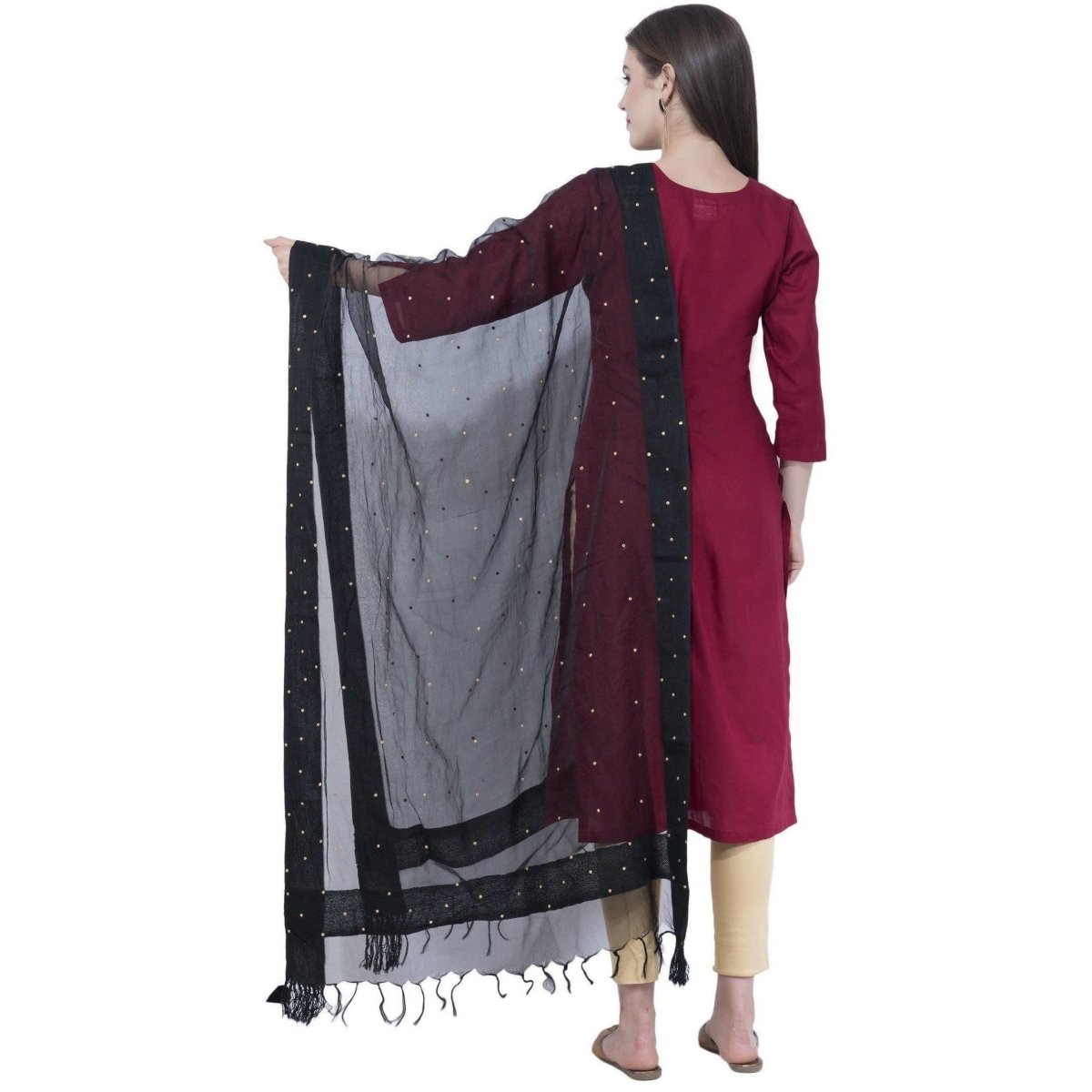 A R SILK Navy Blue Color Chandna Dupattas and Chunnis