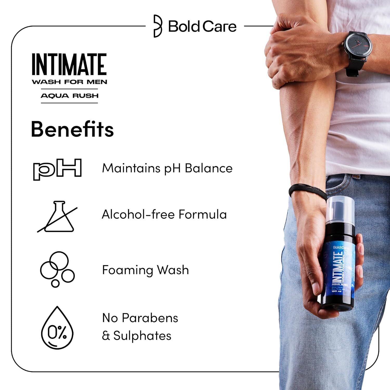 Bold Care Aqua Rush Intimate Wash for Men - Distacart