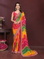Thumbnail for Ai Fashion Multi Georgette Digital Print Party Wear Saree