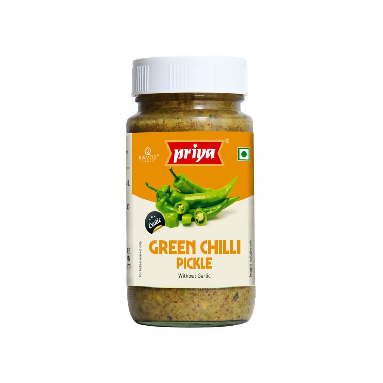 Priya Green Chilli (Sliced) Pickle Without Garlic