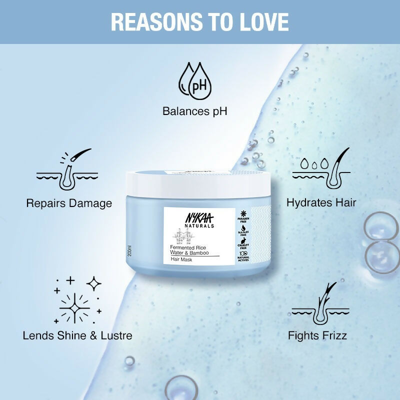 Nykaa Naturals Anti-Frizz Sulphate-Free Hair Mask With Fermented Rice Water & Bamboo - Distacart