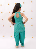 Thumbnail for Lil Drama Khilkhilahat Green Kurta Dhoti Set For Girls
