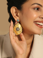 Thumbnail for Nuyug 18k Gold-Plated American Diamond Studded Anti Tarnish Contemporary Dangler Earrings